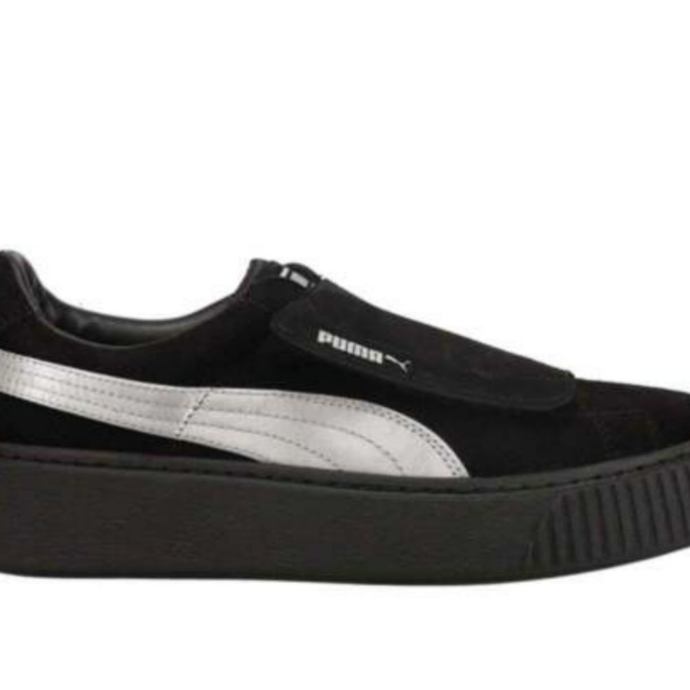 Womens Puma black suede Platform sneakers